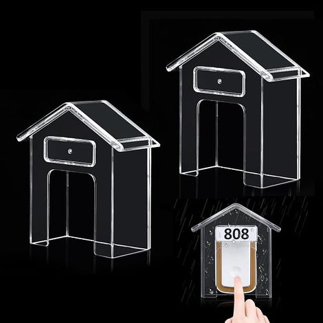 Housse étanche pour sonnette sans fil extérieure, 2 housses de sonnette, housse de protection transparente, housse anti-pluie, adaptée à toutes les conditions météorologiques (10 x 7 x 4 cm) (1/5)