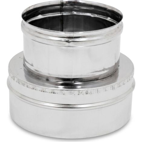 Maka Raccordo Piatto Femmina-Femmina FF Canna Fumaria Acciaio Inox Ø 130 (F) → Ø 120 (F) (1/4)