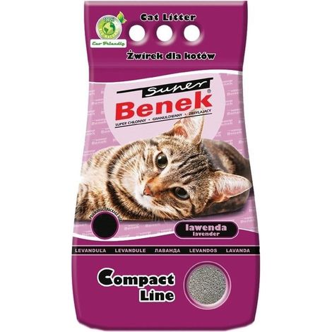 Super Benek Compact Lawenda 25L - arena para gatos, de secado rápido y biodegradable