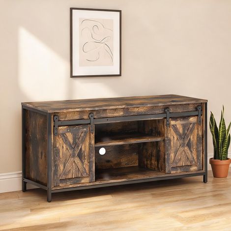 Meuble TV 120 x 40 x 54 cm avec rangements et étagères style (1/5)