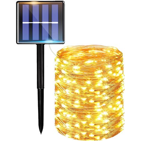 Guirlande Solaire Extérieur 20M 200LED, Guirlande Lumineuse Extérieure Étanche 8 Modes, Guirlande LED Solaire pour Jardin, Terrasse, Cour, Mariage, Noël, Fête