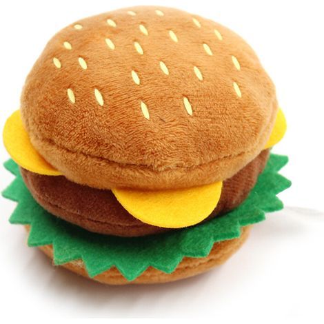 Jouet grinçant en forme de nourriture pour chiens,-Hamburger (1/5)
