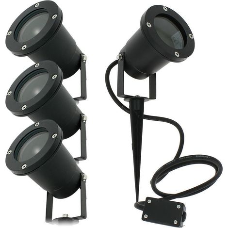 Set di 4 faretti a picchetto da esterno IP65 per illuminazione da giardino LED GU10 GABIN (1/5)