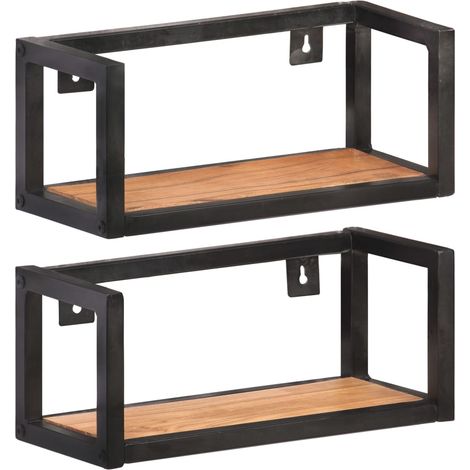 vidaXL Wandregale 2 Stück 40 cm Massivholz Akazie