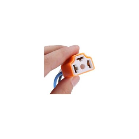 Conector de faro de cerámica hembra, adaptador de enchufe para faro H4 / 9003 / HB2, conector de enchufe hembra H4, conector de faro H7, conector H4 hembra + bombilla - Crezuo (1/4)