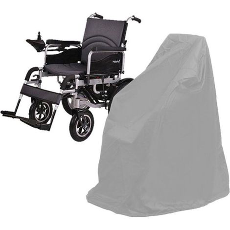 Housse fauteuil roulant électrique grise 115x75x130 cm, protection extérieure imperméable (1/5)