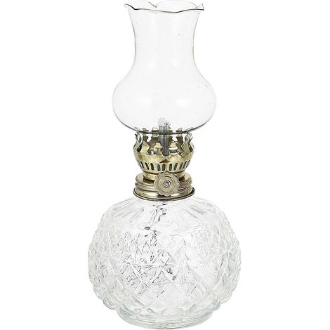 Retro-Petroleumlampe im alten Stil, transparente Glas-Petroleumlampe für Zuhause-19.00X9.00X9.00CM-Transparent (1/4)