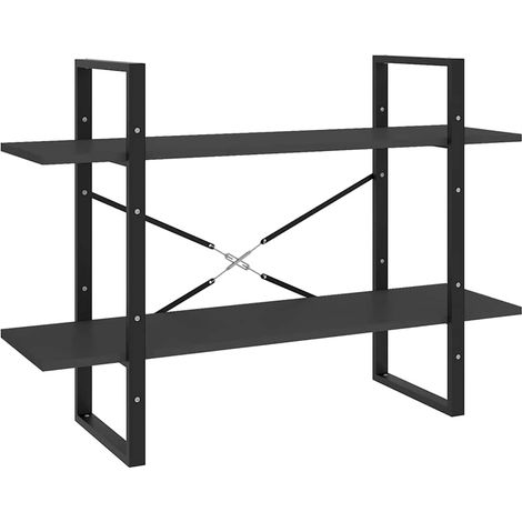 Maison Exclusive - Bücherregal 2 Fächer Grau 100x30x70 cm Holzwer (1/5)