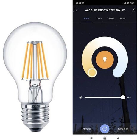 Ampoule LED 7W SMART Wifi - CCT Filament - A60 Dimmable - E27