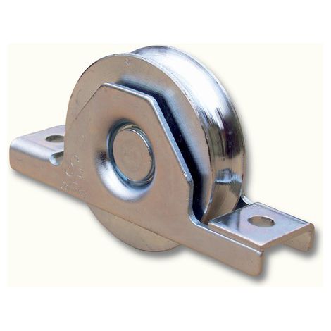 Deco Fer Forge – Roue de portail coulissant Ø120mm – Acier zingué – Charge maximale 250KG – Pour tube – Gorge ronde
