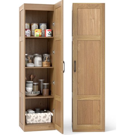 Costway – Armoire de rangement étroite 150 cm – 4 niveaux – Structure en bois renforcé – Dispositifs anti-basculement – Pour cuisine, salle de bain, salon (1/5)