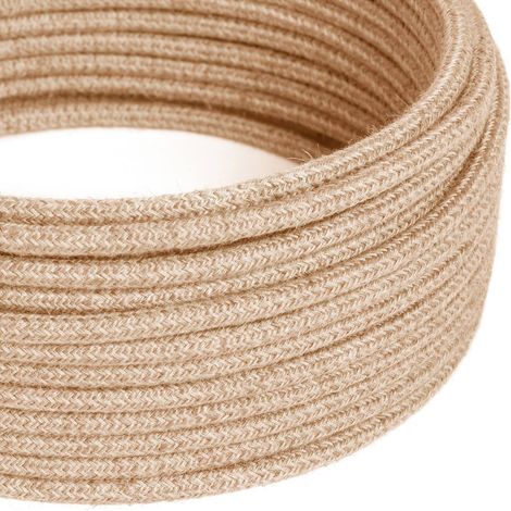 Câble électrique Ultra Soft en silicone recouvert de jute Neutre - RN06 rond 2x0,75mm (1/3)