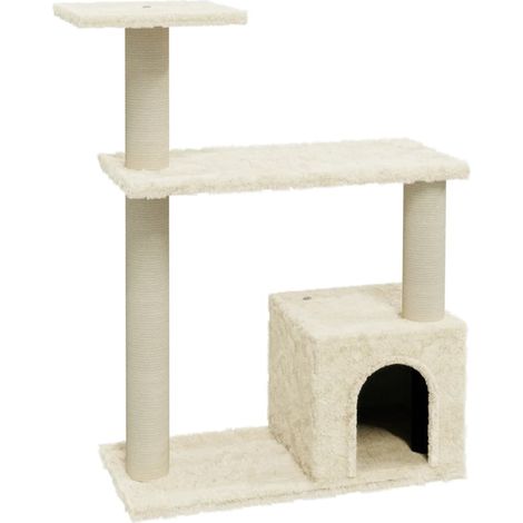 Rascador para gatos con postes de sisal crema 70 cm vidaXL