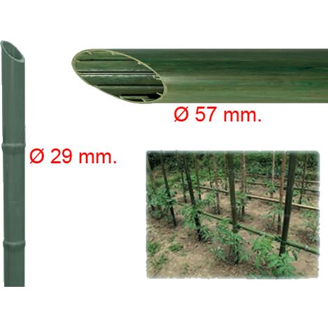 Cannetta in plastica riciclata effetto bambù tutore per giardinaggio ed agricoltura -Ø 29 mm x h 180 cm / Confezione da 1 pezzo (1/8)