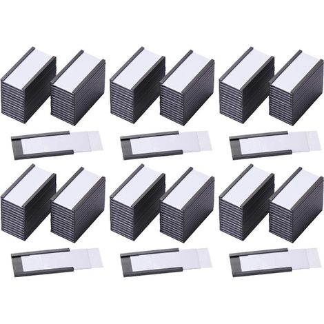300 porte-étiquettes magnétiques avec porte-cartes magnétiques et protections en plastique transparent pour étagère métallique (1 x 2 pouces) (1/5)