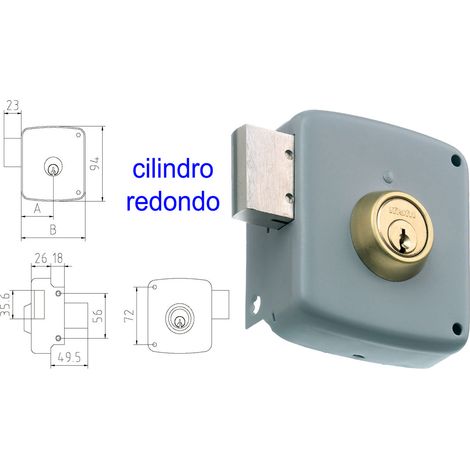 Serrure saillante MCM 2524PR-80 Cylindre rond peint à droite