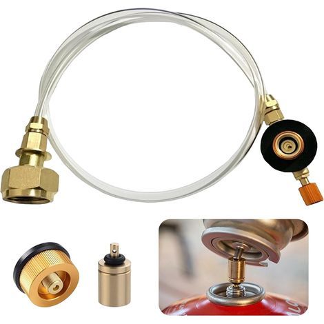 Adaptateur Bouteille de Gaz Cartouche Propane Tuyau de Rechange pour Convertisseur Cuisinière Gaz Extérieure Vannes Filetées (1/5)