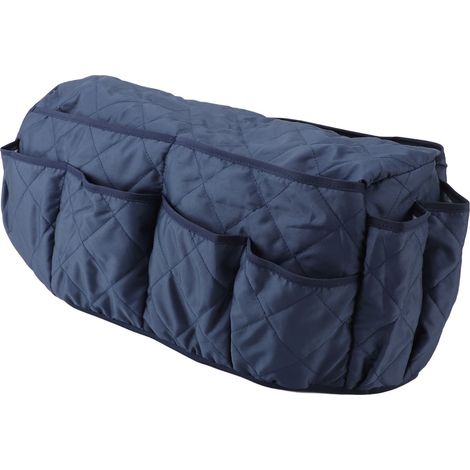 Sac de rangement accoudoir canapé 14 poches multifonction organisateur porte-télécommande TV téléphone livre bleu marine (1/5)