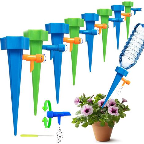 18 arroseurs de plantes, système d'arrosage automatique avec vanne de régulation lente, pour fleurs et légumes d'intérieur et d'extérieur. (1/5)