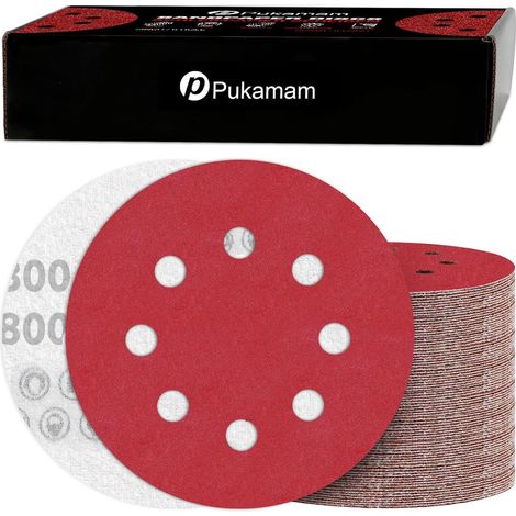 Schleifscheiben 120 Stück 125mm Klett 800 Körnung 8 Loch P800 (1/5)