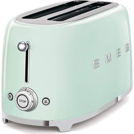 TOSTADOR SMEG TSF02PGEU VERDE PASTEL, 4x2, 6 NIVELES TOSTADO, 1500W.