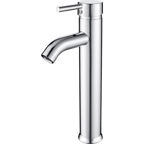 Tall Bathroom Faucet, Single Handle Basin Mixer Tap, Adjustable Hot and Cold Water Basin Mixer, Chrome (1/5)