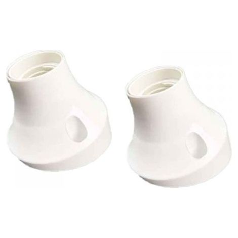 2 Pezzi Portalampade E27 da Parete con Base Inclinata in Termoplastico Bianco