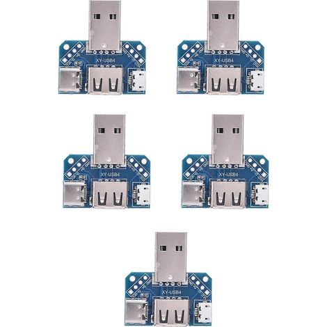 5 Stück USB-Adapterplatte, USB-Stecker auf USB-C-Buchse, 4-polig, 2,54 mm, Transferplatine (1/4)