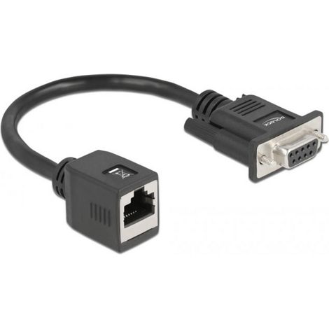 Delock série Adaptateur [1x SUB-D femelle 9 pôles - 1x RJ45 femelle] 20 cm noir