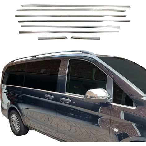 OMAC Garniture de Fenêtre pour Mercedes Vito W447 L2 2014-2026 Acier INOX 8Pcs