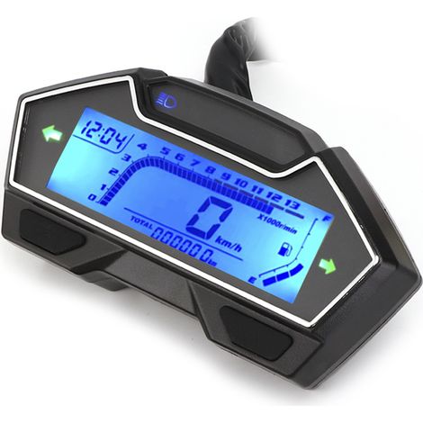 Compteur de vitesse 12V Odomètre, Tachymètre 0-10000RPM, Jauge de température d'eau et niveau d'huile, Cadran universel pour moto (1/4)