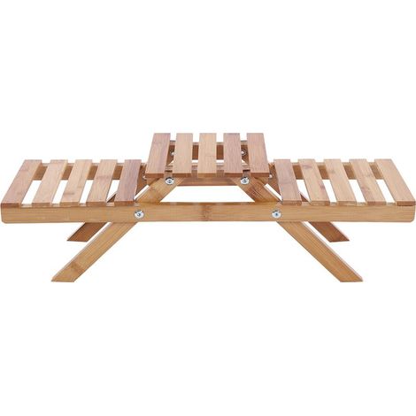 Étagère de rangement en bois pliable à 2 niveaux pour plantes en pot et fleurs, support de rangement pour jardin (1/5)