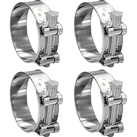 Pack De 4 Colliers De Fixation en Acier Inoxydable, Colliers De Raccordement De Tuyaux, Colliers De Fixation De Tuyaux, Colliers De Serrage Réglables (1/5)