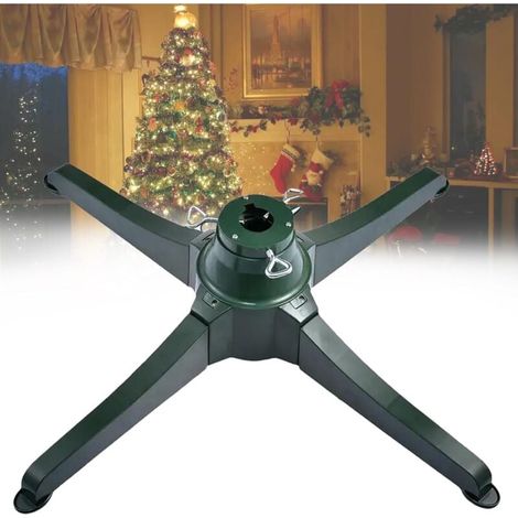 Support d'arbre de Noël réglable rotatif à 360 degrés 65 cm - Arbre de Noël rotatif bidirectionnel, jusqu'à 9,5 pouces - Support d'arbre de Noël rotatif électrique pour arbres artificiels/faux, 80 lb, (1/5)