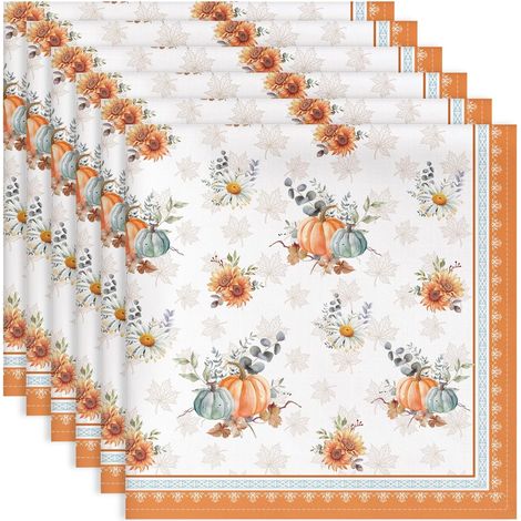 Serviettes de Table Lot de 6, Serviettes en Tissu 100% Coton Doux et Confortable Réutilisables Serviettes pour Le Dîner en Famille Mariage Cocktail Cuisine(45cm×45cm) (1/5)