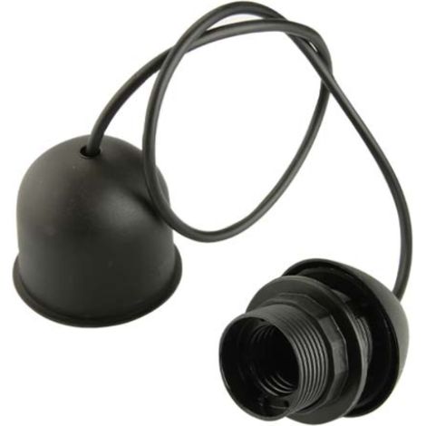 Colgante fai cable 80cm casquillo e27 con portalámpara negro - 3011/n