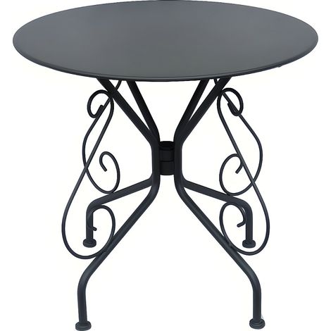 Table de jardin D.80 cm en métal façon fer forgé - Anthracite - GUERMANTES de MYLIA