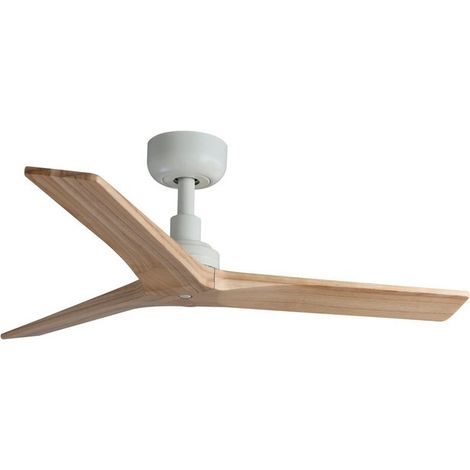 Faro Klim Small White, Light Oak Wood DC Ceiling Fan 6 Speed (1/2)