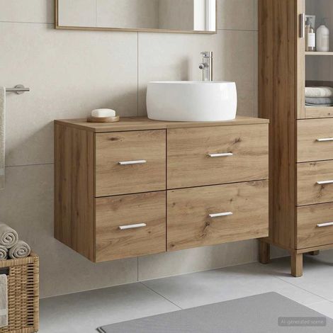 vidaXL Bathroom Furniture Set 2 pcs Artisan Oak Engineered Wood (1/5)