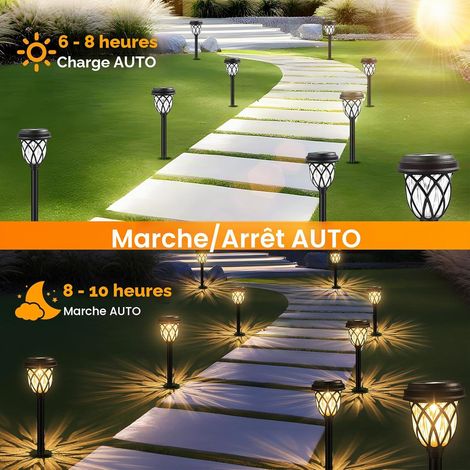 Lampe Solaire Exterieur 6 Pièces, Eclairage Exterieur Solaire Automatique, Lumiere Solaire Exterieur Jardin Étanches, pour Jardin, Pelouse, Chemins, Terrasse, Allée, Passerelle (1/4)