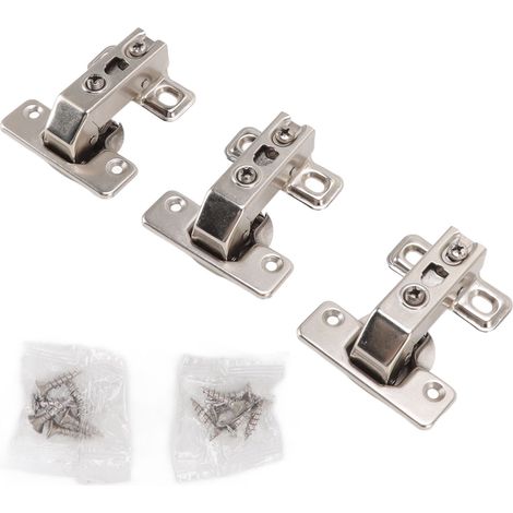 Kit de 3 charnières pliantes en alliage de zinc, angle de 180°, à bras court intégré, pour portes de placards et tables.