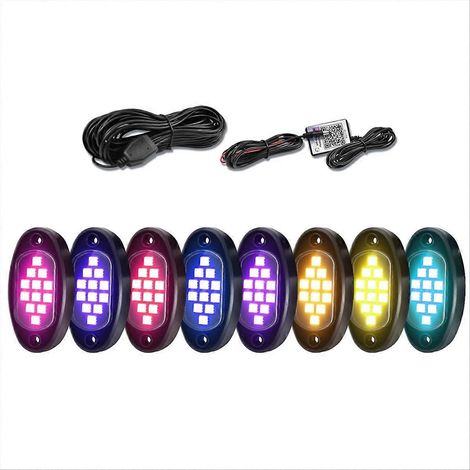 6er-Set RGB-LED-Steinbeleuchtung in verschiedenen Farben für ATV, UTV und SUV, wasserdicht, blau, grün, rot (1/5)