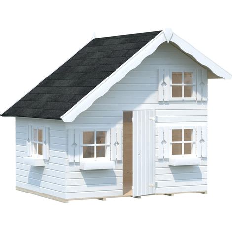 Abri de jardin en bois Tom 3,8 m2 Peint blanc (1/5)