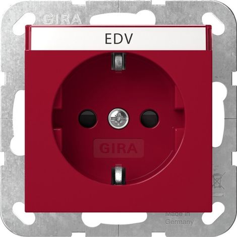 Gira SCHUKO-Steckd. BSF + SP System 55 Rot [4462108], 4462 108