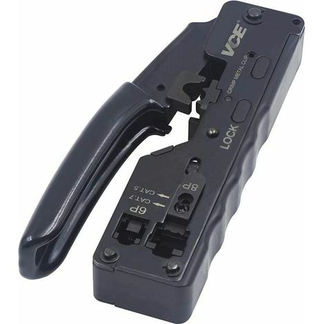 royaluxe - Outil de sertissage RJ45 Outil de sertissage réseau professionnel pour connecteur de câble Ethernet RJ45 Cat7 Cat6a Cat6 Cat5 RJ11 (1/5)