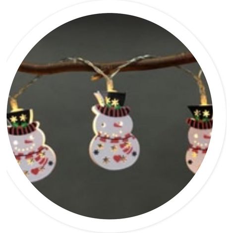 Guirlande de bonhommes de neige - Guirlande lumineuse LED - 1,35 m de long - Alimenté par piles - Idéal pour les fêtes d'hiver