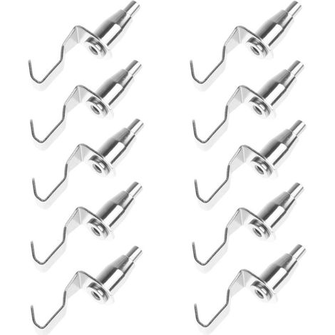 Set of 10 adjustable metal picture hooks, ideal for art galleries (silver). - AquaForge (1/5)
