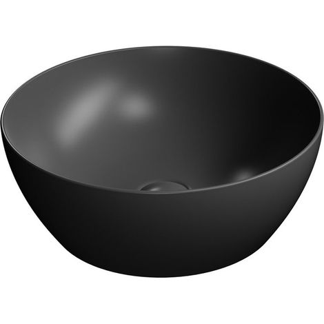 Vasque à poser PURA en céramique Ø 42cm, noir mat (1/4)