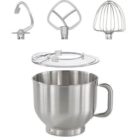 Bol en acier inoxydable avec poignée et accessoires pour robot culinaire KM 1800 Noir 6 l Passe au lave-vaisselle (1/3)