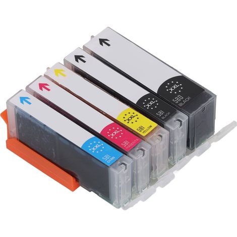 Cartouche d'encre 5 couleurs pour imprimante, jeu de recharge fluide compatible PIXMA TS705 (1/5)